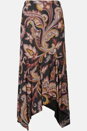 Etro Falda larga de jersey con paisley