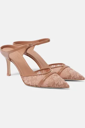 MALONE SOULIERS Mules Uma 80 de encaje con piel