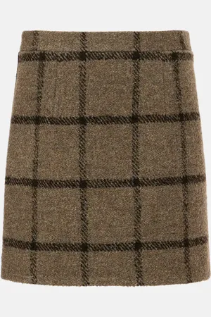 Patou Minifalda de tweed a cuadros