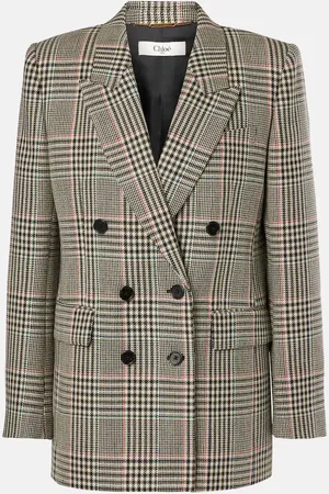 Chloé Chloé Blazer cruzado de lana a cuadros