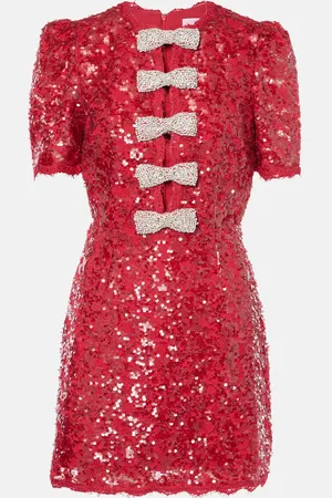 Rebecca Vallance Vestido corto Leyla con lazos y lentejuelas