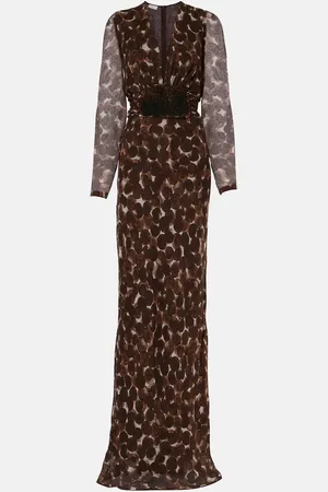DRIES VAN NOTEN Vestido de fiesta de seda estampado