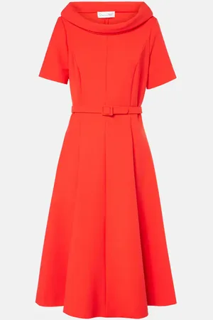 Oscar de la Renta Vestido midi de mezcla de lana