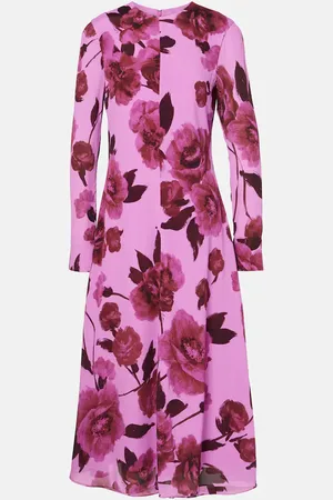 Erdem Vestido midi de crepé floral