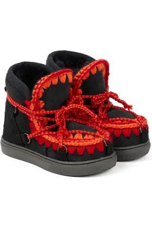 Mou Botines Crochet de ante con forro de borrego