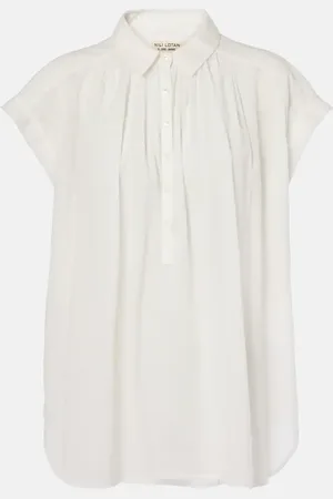 NILI LOTAN Blusa fruncida Normandy de algodón