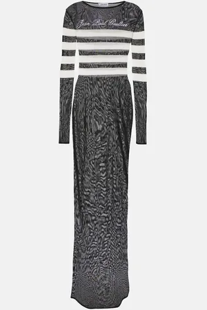 Jean Paul Gaultier Vestido largo Marinière de malla a rayas