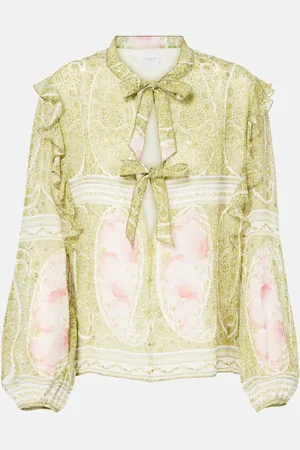 Giambattista Valli Blusa de georgette de seda estampada