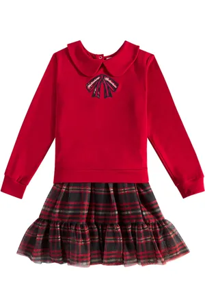 PATACHOU Vestido de tul y algodón bordado