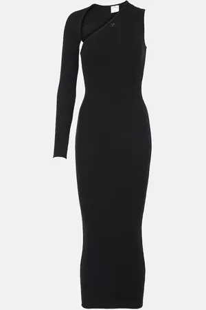 Courrèges Courrèges Vestido midi acanalado asimétrico