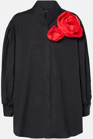 Simone Rocha Camisa de algodón con aplique floral