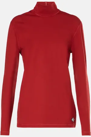 Bottega Veneta Top de cuello alto de mezcla de algodón