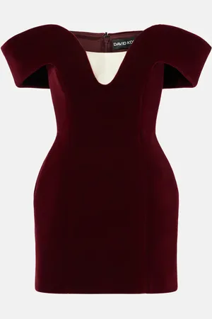 DAVID KOMA Vestido corto de terciopelo