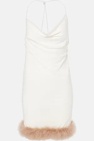 COPERNI Vestido corto Boa de jersey con plumas