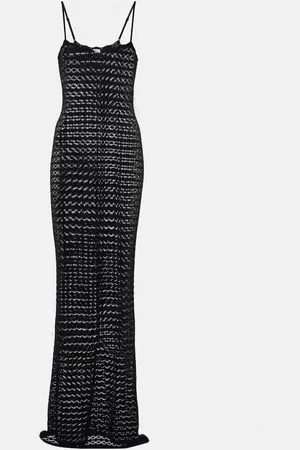 Saint Laurent Vestido largo de pointelle