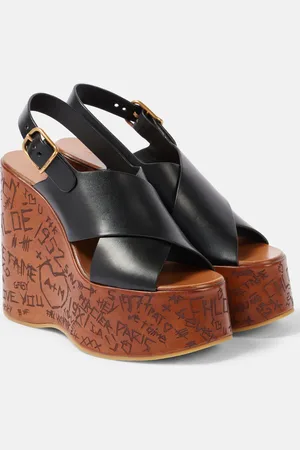 Chloé Chloé Sandalias con cuña Maxime de piel