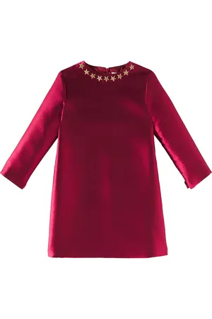 Il gufo Vestido de sarga adornado