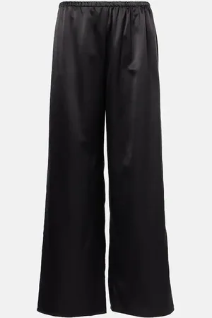 ASCENO Pantalones anchos Austin de lana y seda