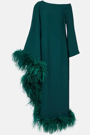 ‎Taller Marmo‎ Vestido de fiesta asimétrico con plumas