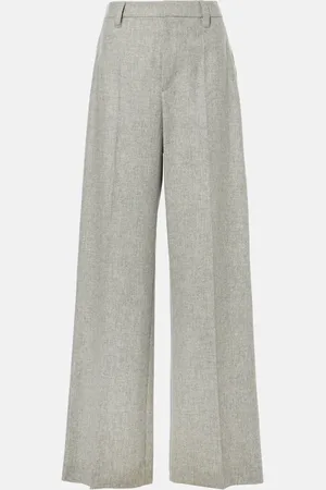 Brunello Cucinelli Pantalones anchos de lana y cachemir