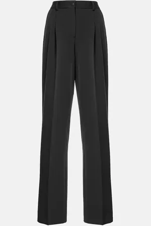 Dolce & Gabbana Pantalones anchos de lana y seda