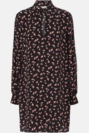 Chloé Chloé Vestido corto de chifón de seda floral