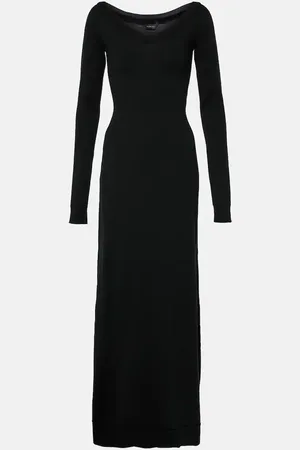 Balenciaga Vestido largo en mezcla de lana