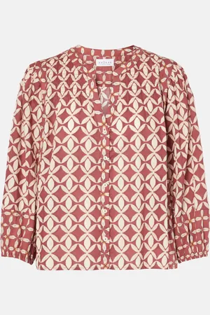 Velvet Blusa Haddon de algodón estampada