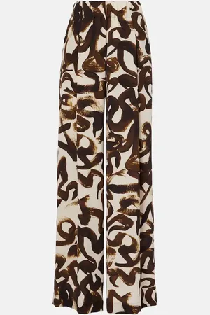 DRIES VAN NOTEN Pantalones anchos estampados de tiro alto