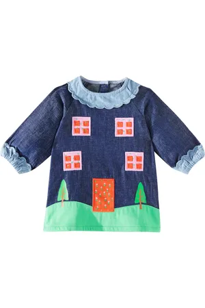Stella McCartney Vestido de denim con parches