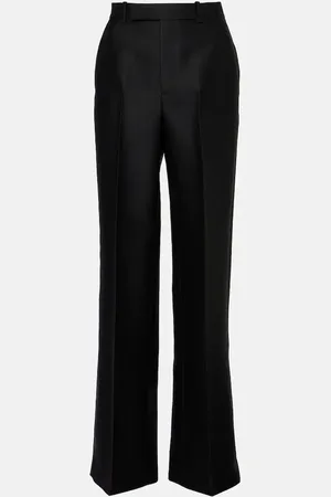Gucci Pantalones rectos de lana y seda