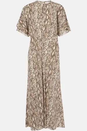 Isabel Marant Vestido midi Keany de mezcla de seda