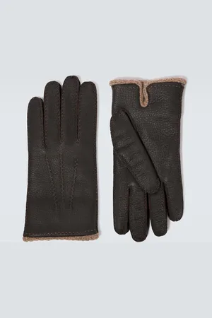 Thom Sweeney Guantes de piel con cachemir