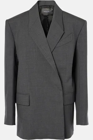 MUGLER Blazer de lana virgen oversized