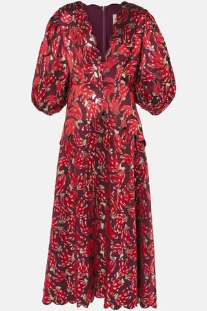 Farm Rio Vestido midi Bossa Banana de jacquard