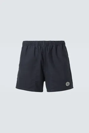 BODE Shorts de sarga de algodón con logo