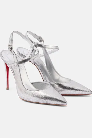Christian Louboutin Salones destalonados Jenlove 100 de piel metalizada