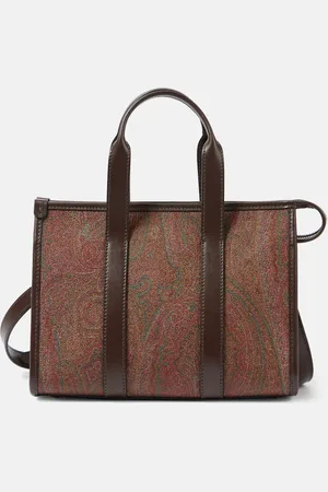Etro Tote Bauletto Large de lona con paisley