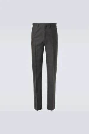 Prada Pantalones cropped de lana virgen a cuadros