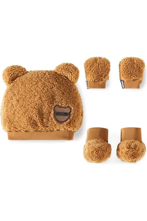 Moschino Set de gorro, zapatos y guantes de borrego sintético