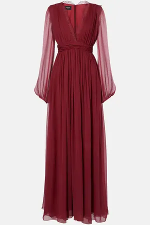 Giambattista Valli Vestido de fiesta georgette de seda con encaje