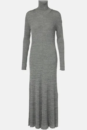 Moncler Vestido largo acanalado de lana virgen