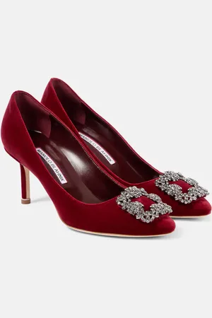 Manolo Blahnik Salones Hangisi 70 de terciopelo adornados