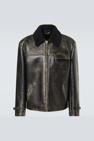 Prada Chaqueta de piel con borrego