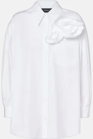Simone Rocha Camisa de algodón con aplique floral
