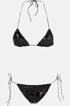 Oseree Oséree Bikini a rayas con lentejuelas