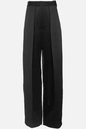 Khaite Pantalones anchos Marinta de satén de tiro alto