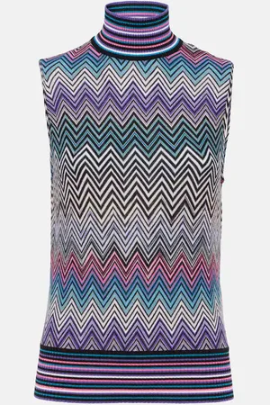 Missoni Top de lana con cuello alto en zigzag