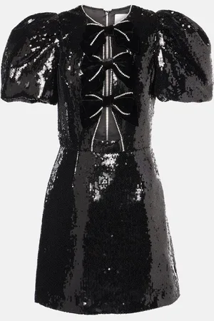 Rebecca Vallance Vestido corto Lena con lazos y lentejuelas