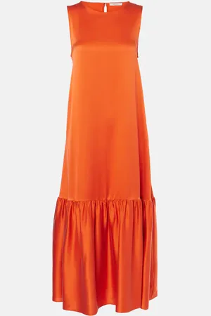 ASCENO Vestido midi Rhea de charmeuse de seda